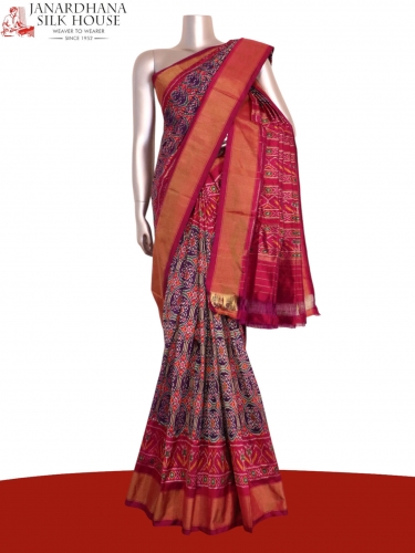 Pure Handloom Patola Ikat Silk Saree